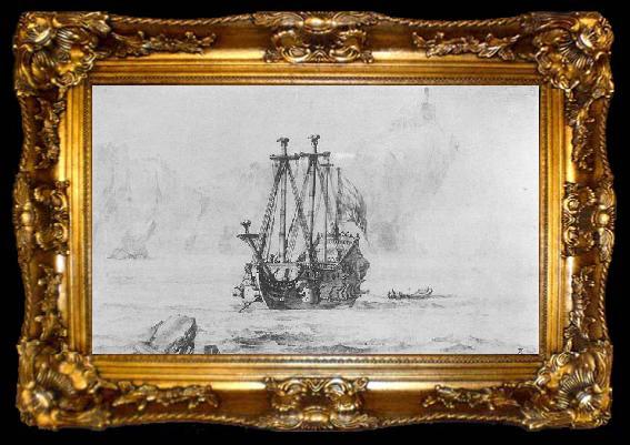 framed  PUGET, Pierre Navigation before a Promontory, ta009-2